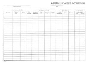 Kartoteka odpłatności za przedszkole