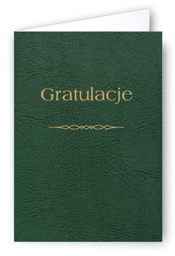 Gratulacje - Okładka Quasi "złocona skóropodobna" z kartonu DB013 - kolor zielony