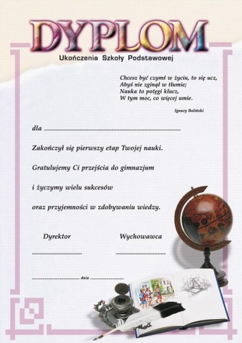 Dyplom Ukończenia Szkoły Podstawowej B020