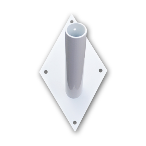 Uchwyt flagowy "ROMB" ze stali biały pojedynczy.