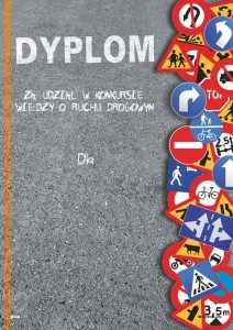 Dyplom za udział w konkursie wiedzy o ruchu drogowym X021
