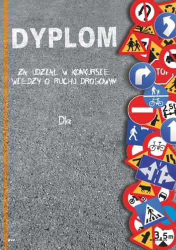 Dyplom za udział w konkursie wiedzy o ruchu drogowym X021