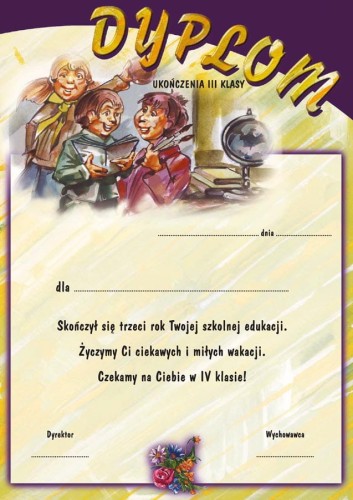 Dyplom Ukończenia III Klasy B019