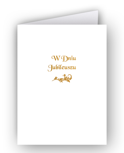 Okładka ozdobna kartonowa A4, złocona z napisem "W Dniu Jubileuszu"