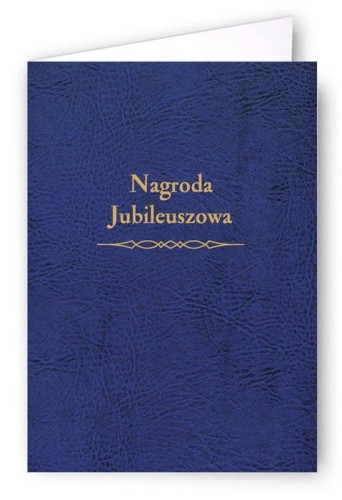 Nagroda Jubileuszowa - Okładka Quasi "złocona skóropodobna" z kartonu DB002 - kolor granatowy