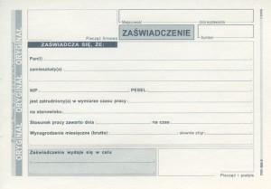 Zaświadczenie o zatrudnieniu 502-5