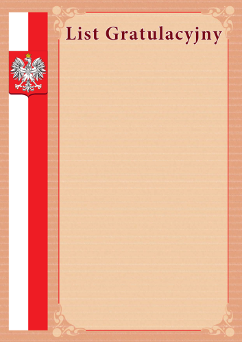 List Gratulacyjny z godłem RP bez tekstu B031