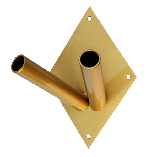 Uchwyt flagowy "ROMB" ze stali złoty podwójny.