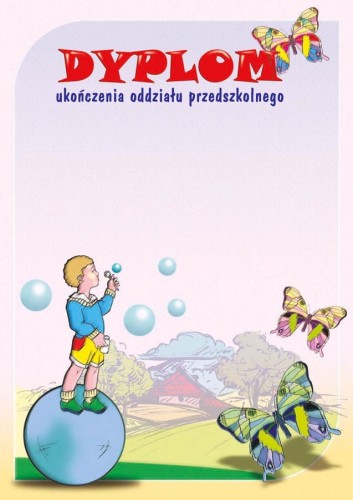 Dyplom ukończenia przedszkola bez tekstu B003
