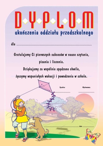 Dyplom ukończenia przedszkola B002