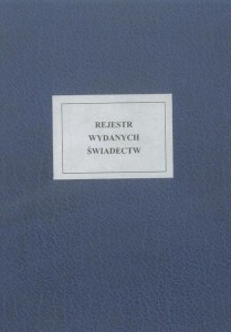 Rejestr wydanych świadectw zawodowych