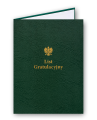 Okładka skóropodobna A4, złocona z napisem "List gratulacyjny" z Godłem RP