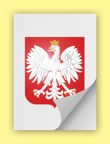 Godło Rzeczpospolitej Polskiej (Godło Polski) naklejka prostokątna na folii samoprzylepnej - różne rozmiary