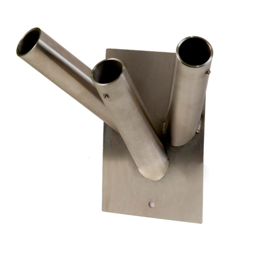 Uchwyt flagowy fasadowy "PROSTOKĄT" ze stali nierdzewnej potrójny.